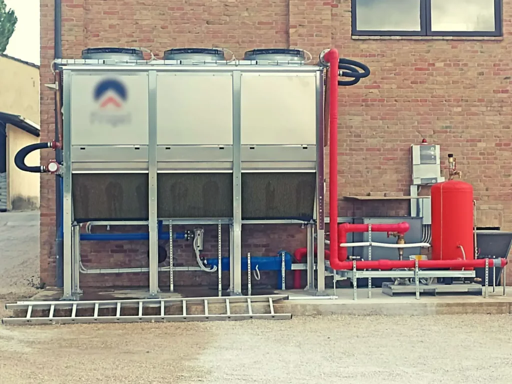 Realizzazione gruppo frigo industriale fronte - Lavoro svolto dalla Passerini Marco Impianti Idrotermosanitari - Idraulico Perugia